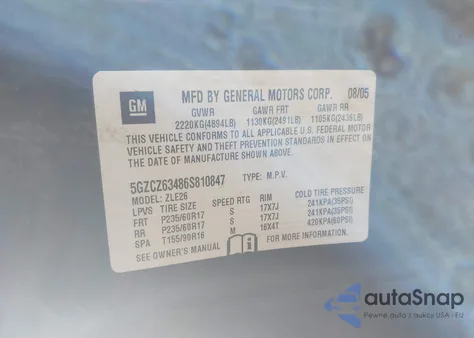 2006 Saturn Vue V6 из США, поврежденный, VIN 5GZCZ63486S810847